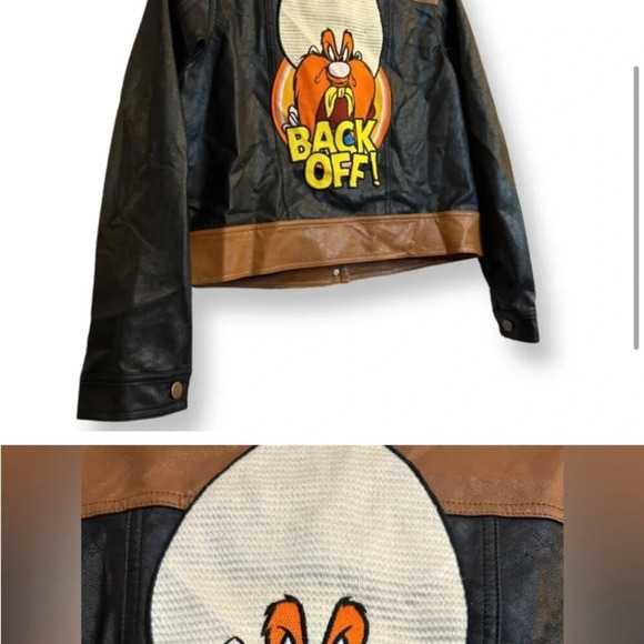 Looney Tunes X Unique Vintage Yosemite Sam “back off” Trucker Jacket Medium NWOT - Picture 3 of 6